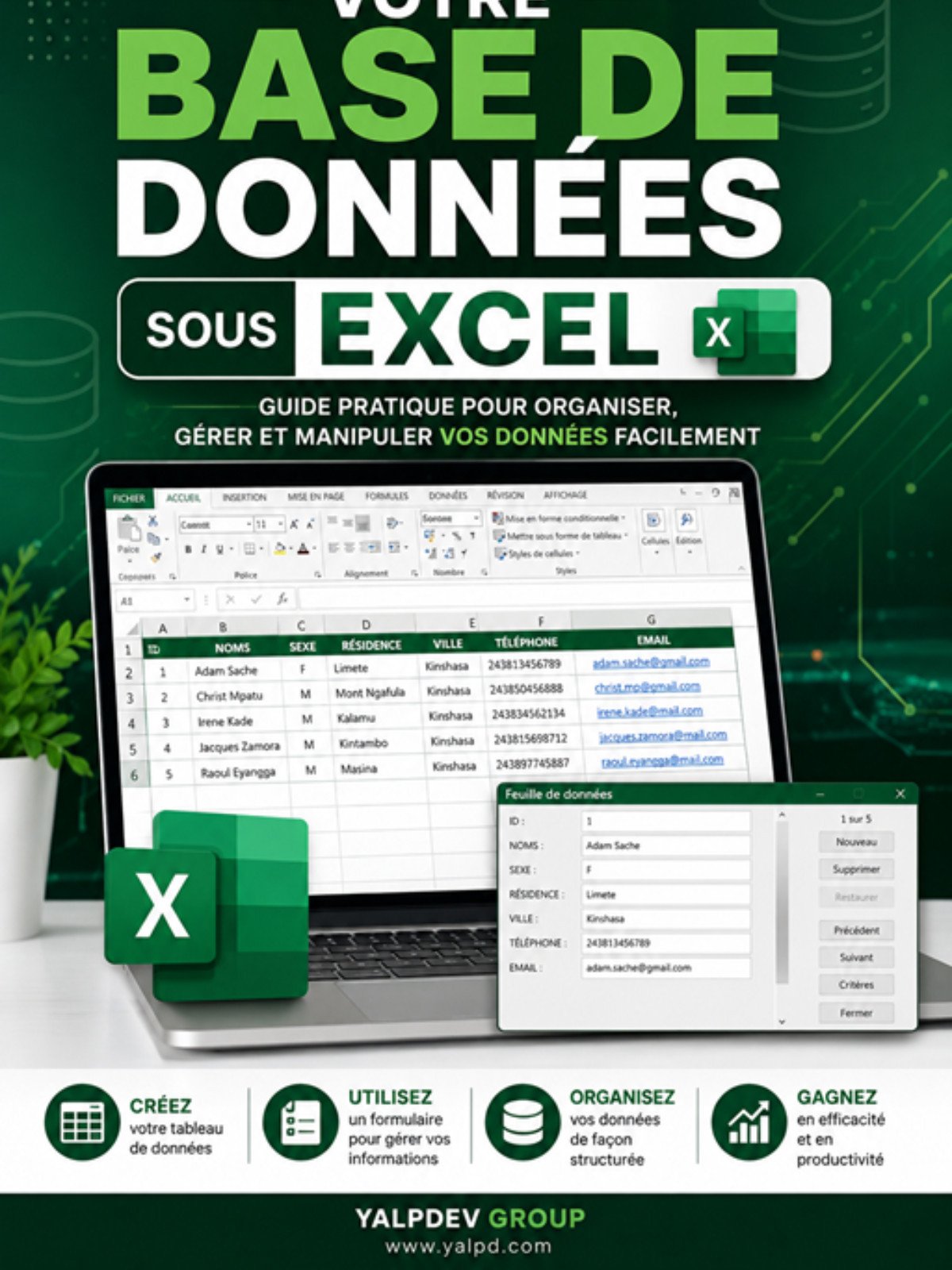 Créez votre base de données sous Excel